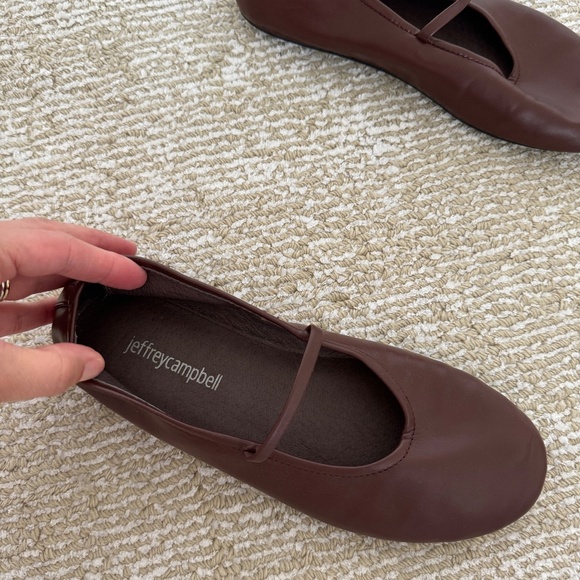 Jeffrey Campbell Brown Mary Jane Flats Size 5 - Picture 3 of 6